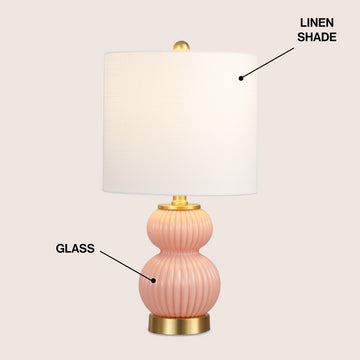 Daphne 20" Ribbed Metal/Glass LED Table Lamp